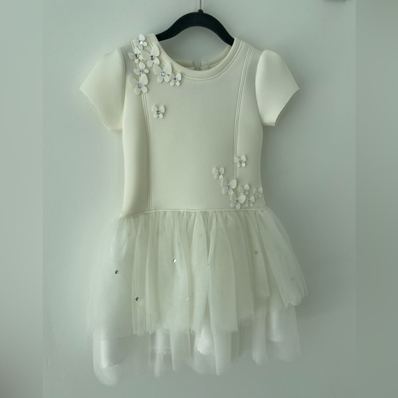 Deux Par Deux Cream Dress Girls Size 5